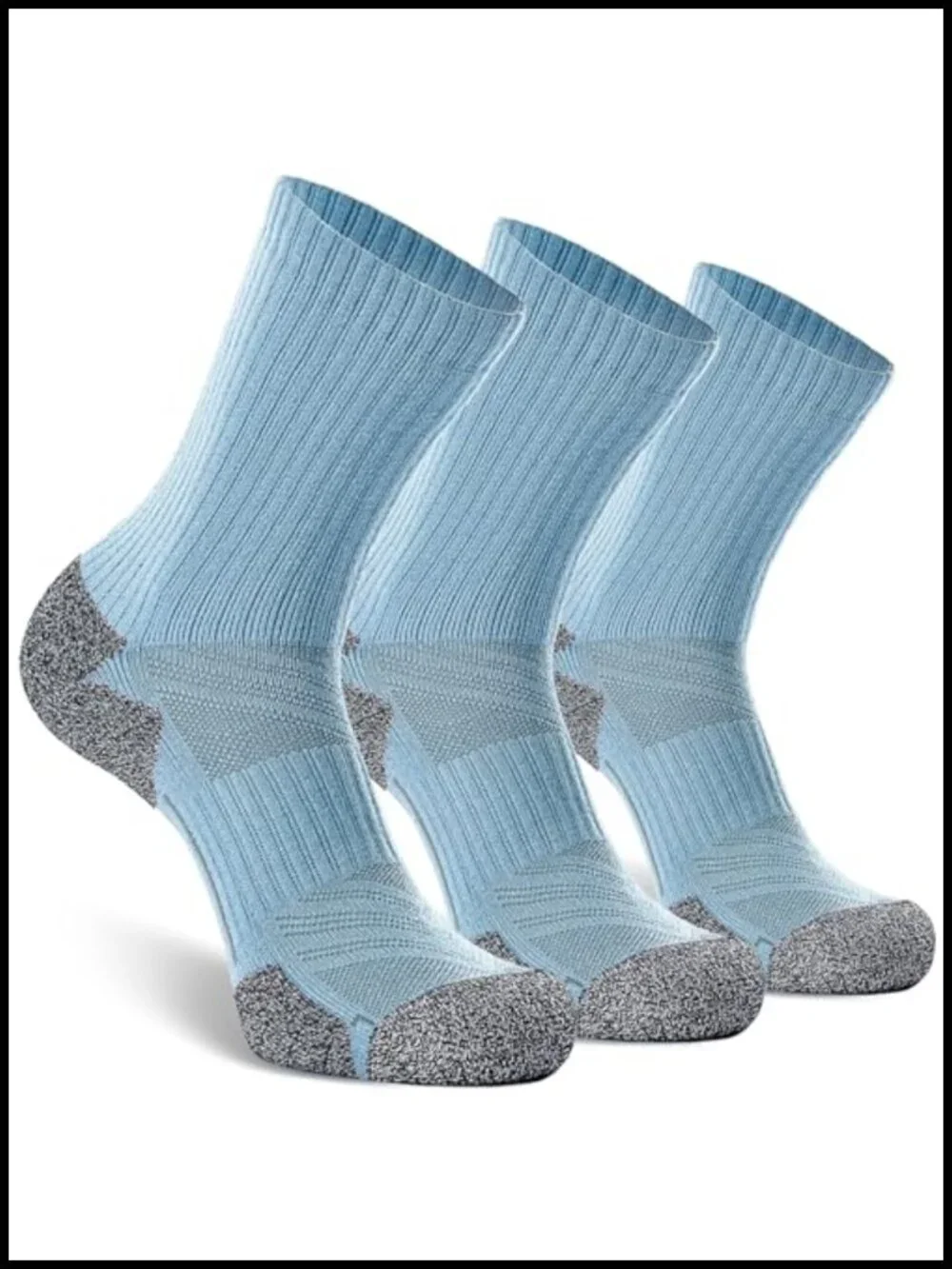 Crew Hiking Socks with Cushion & Arch Compression, Moisture Wicking